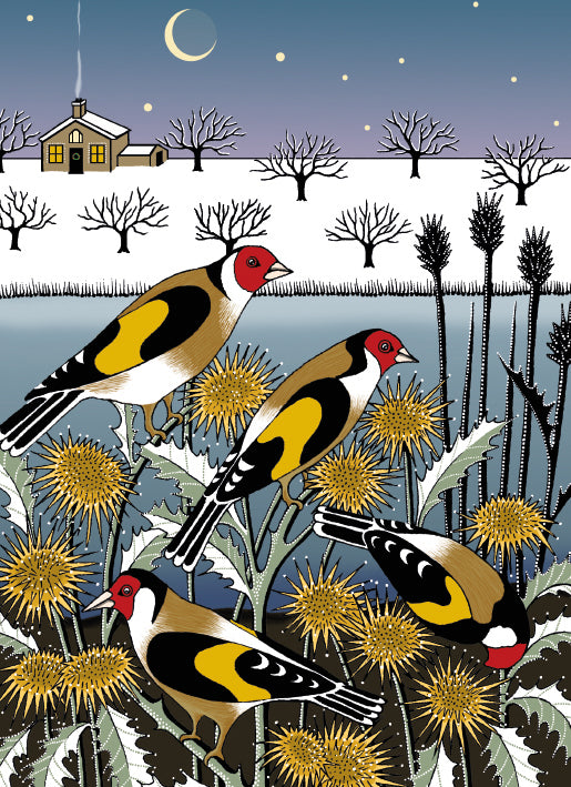 Goldfinch Garden by Cressida Bell Pack of 8 Charity Christmas Cards