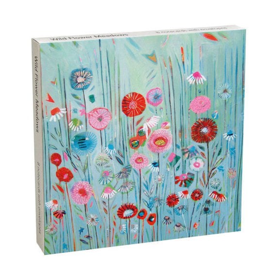 Wild Flower Meadows by Shyama Ruffell Square Set of 8 Notecards Wallet - Bee's Emporium