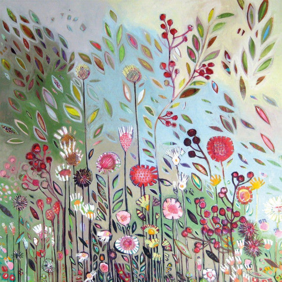Wild Flower Meadows by Shyama Ruffell Square Set of 8 Notecards Wallet - Bee's Emporium