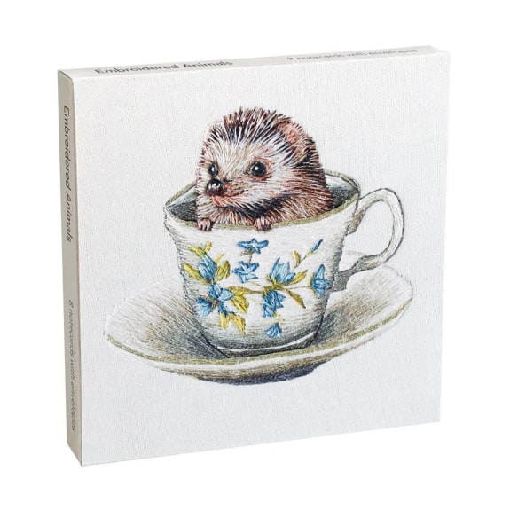 Emillie Ferris Embroidered Animals 8 Square Notecards Wallet - Bee's Emporium