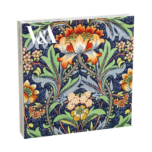 V&A Floral Arts & Crafts 8 Square Notecards Wallet - Bee's Emporium