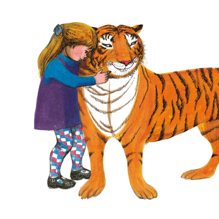 The Tiger Who Came to Tea - Tiger Hugs Blank Greeting Card with Envelope - Bee's Emporium