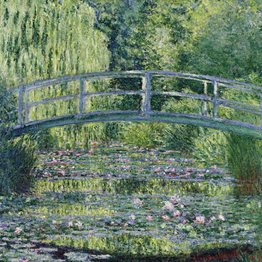 Waterlily Pond Green Harmony by Claude Monet Blank Greeting Card with Envelope