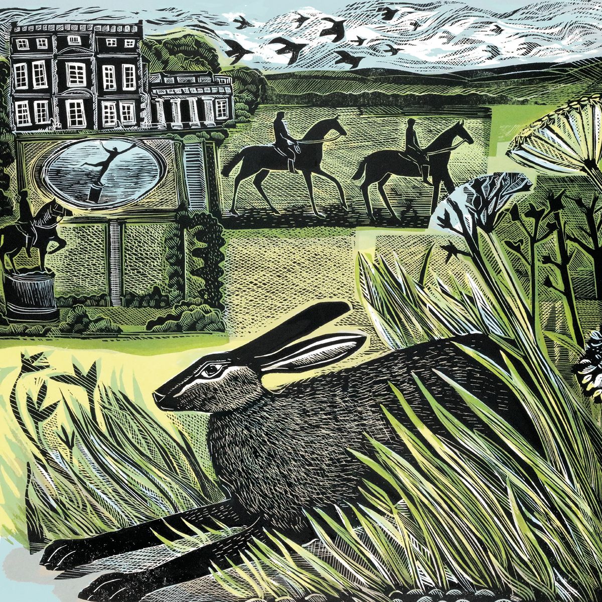 Angela Harding Newby Hare Blank Greeting Card with Envelope - Bee's Emporium