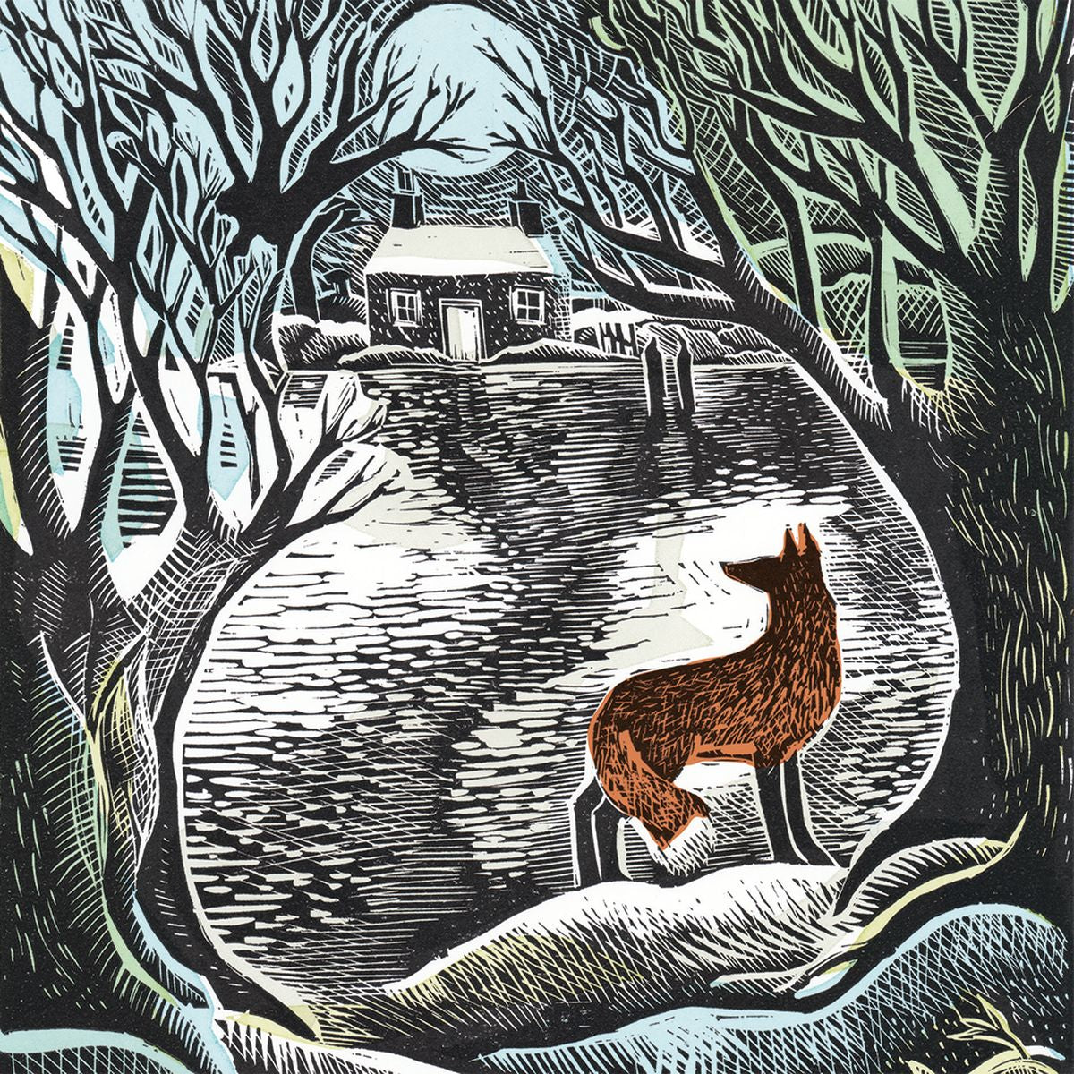 Night Fox by Angela Harding Pack of 5 Christmas Cards