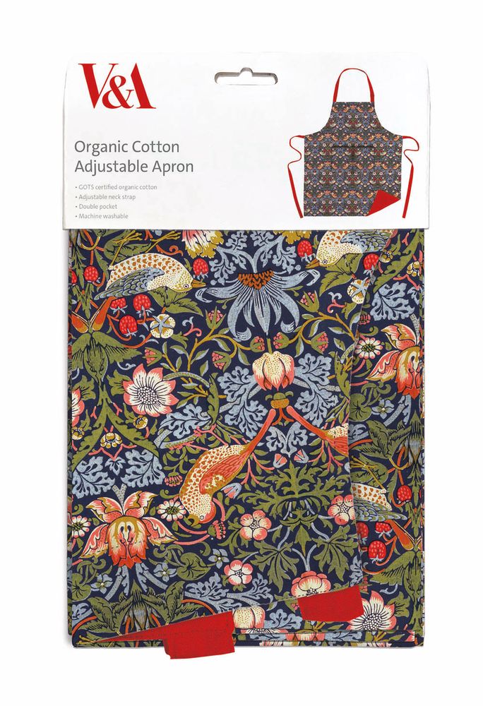 V&A William Morris Strawberry Thief Organic Cotton Adjustable Apron
