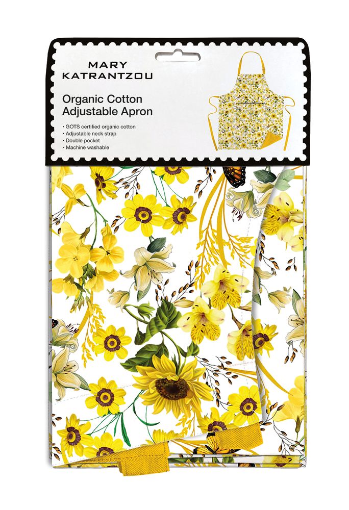 Mary Katrantzou Yellow Butterflies Organic Cotton Adjustable Apron - Bee's Emporium