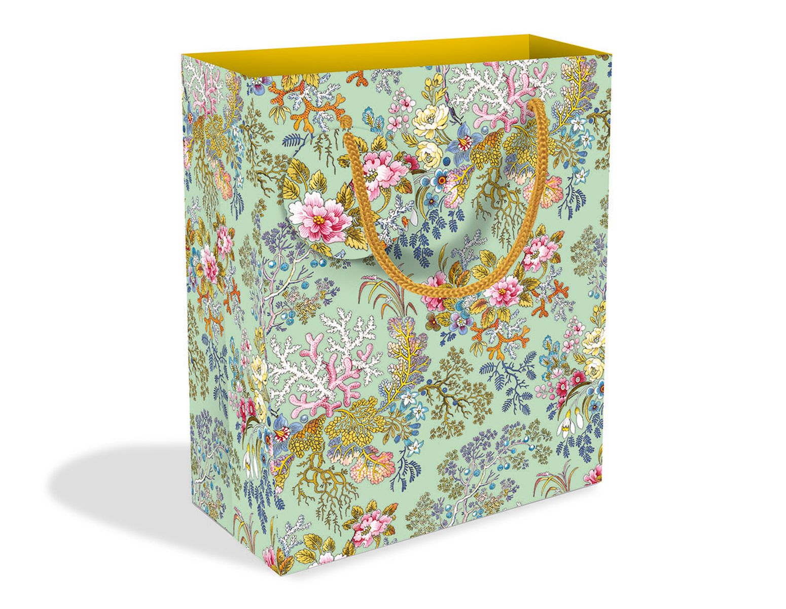 V&A William Kilburn Coral Aqua Medium Gift Bag with Tag - Bee's Emporium
