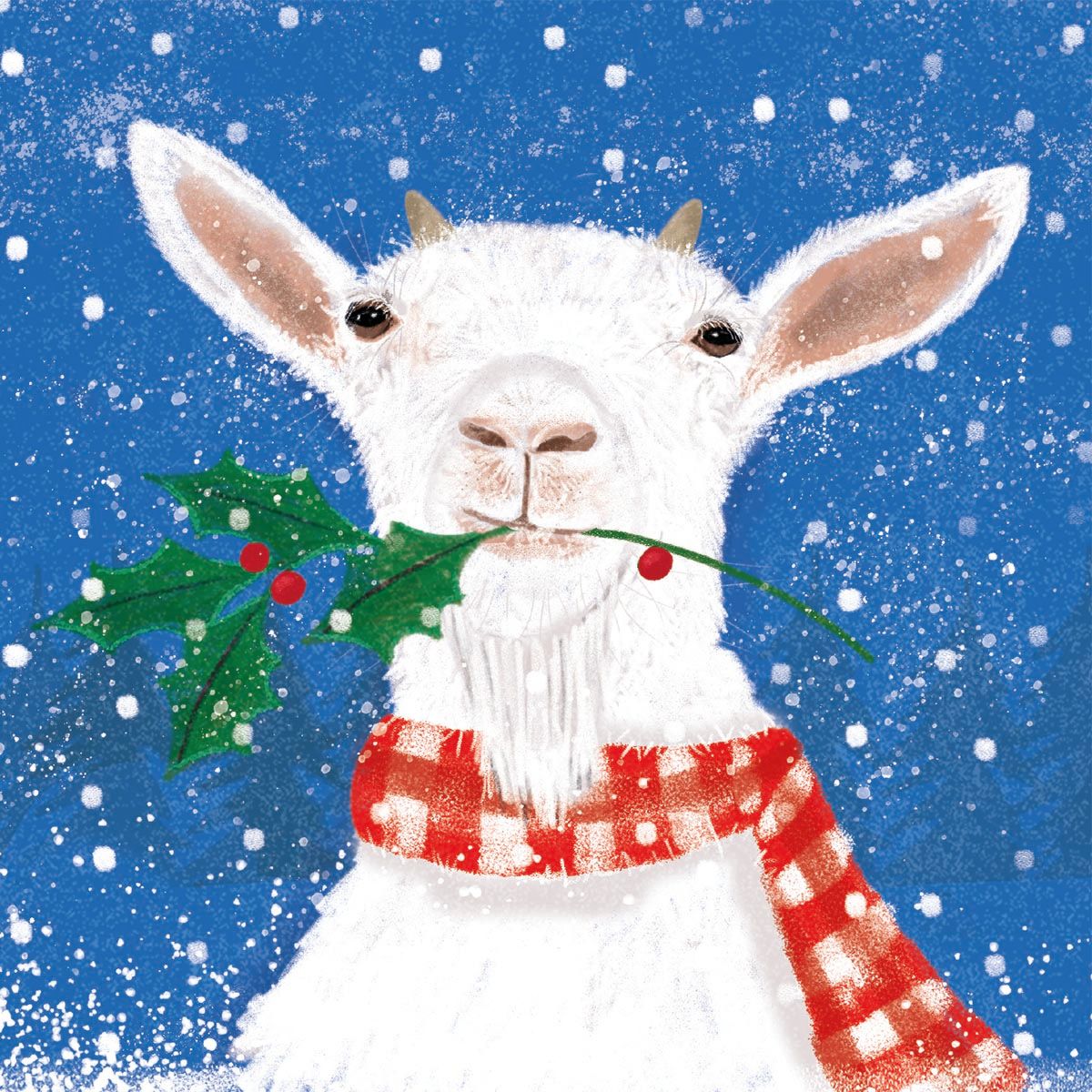 Festive Goat by Karen Kane Pack of 8 Charity Christmas Cards