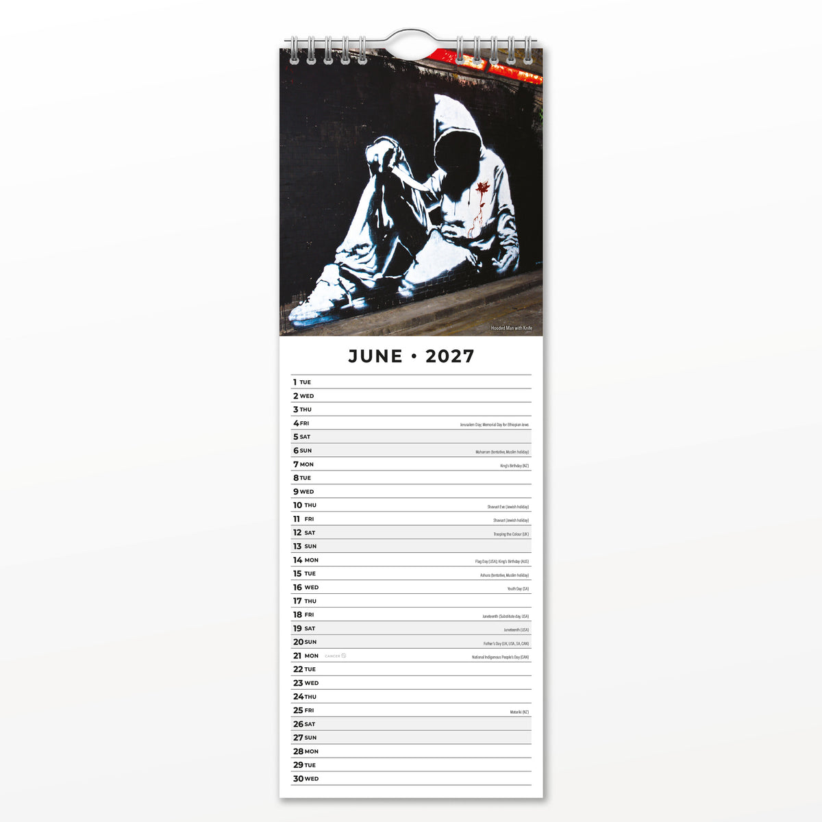 Banksy 2027 Slim Wall Calendar