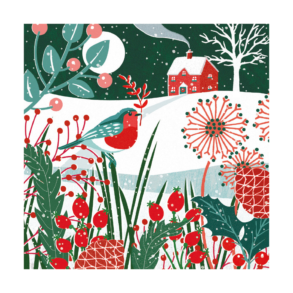 Moonlight Robin by Jo Parry Pack of 8 Christmas Cards