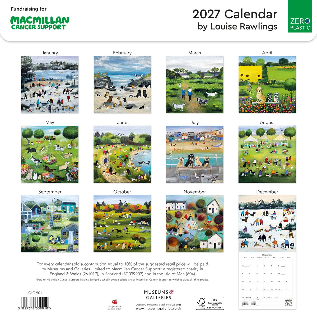 Louise Rawlings Macmillan Cancer Support Charity 2027 Square Wall Calendar