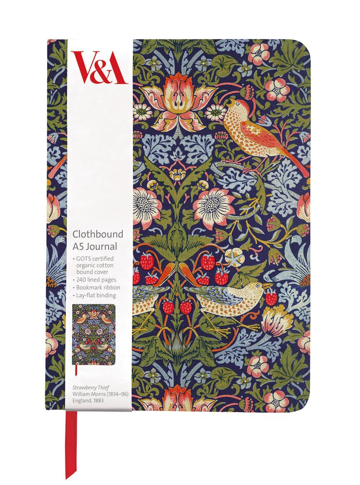 V&A Strawberry Thief A5 Clothbound Journal - Bee's Emporium