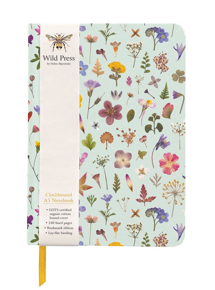 Wild Press Mint Meadow A5 Clothbound Journal - Bee's Emporium