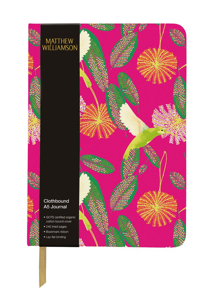 Matthew Williamson Hummingbirds A5 Clothbound Journal - Bee's Emporium