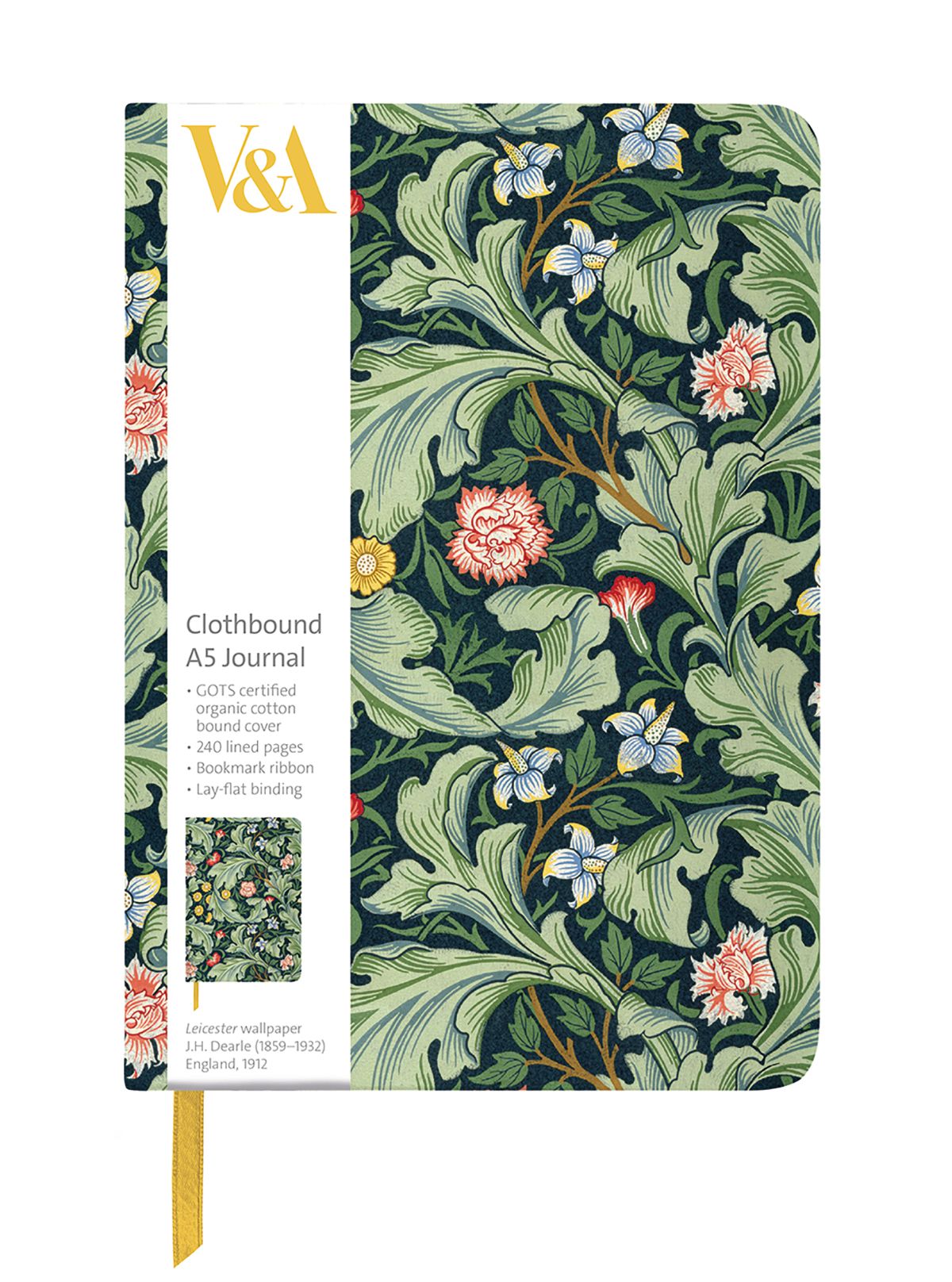 V&A Leicester Wallpaper A5 Clothbound Journal - Bee's Emporium