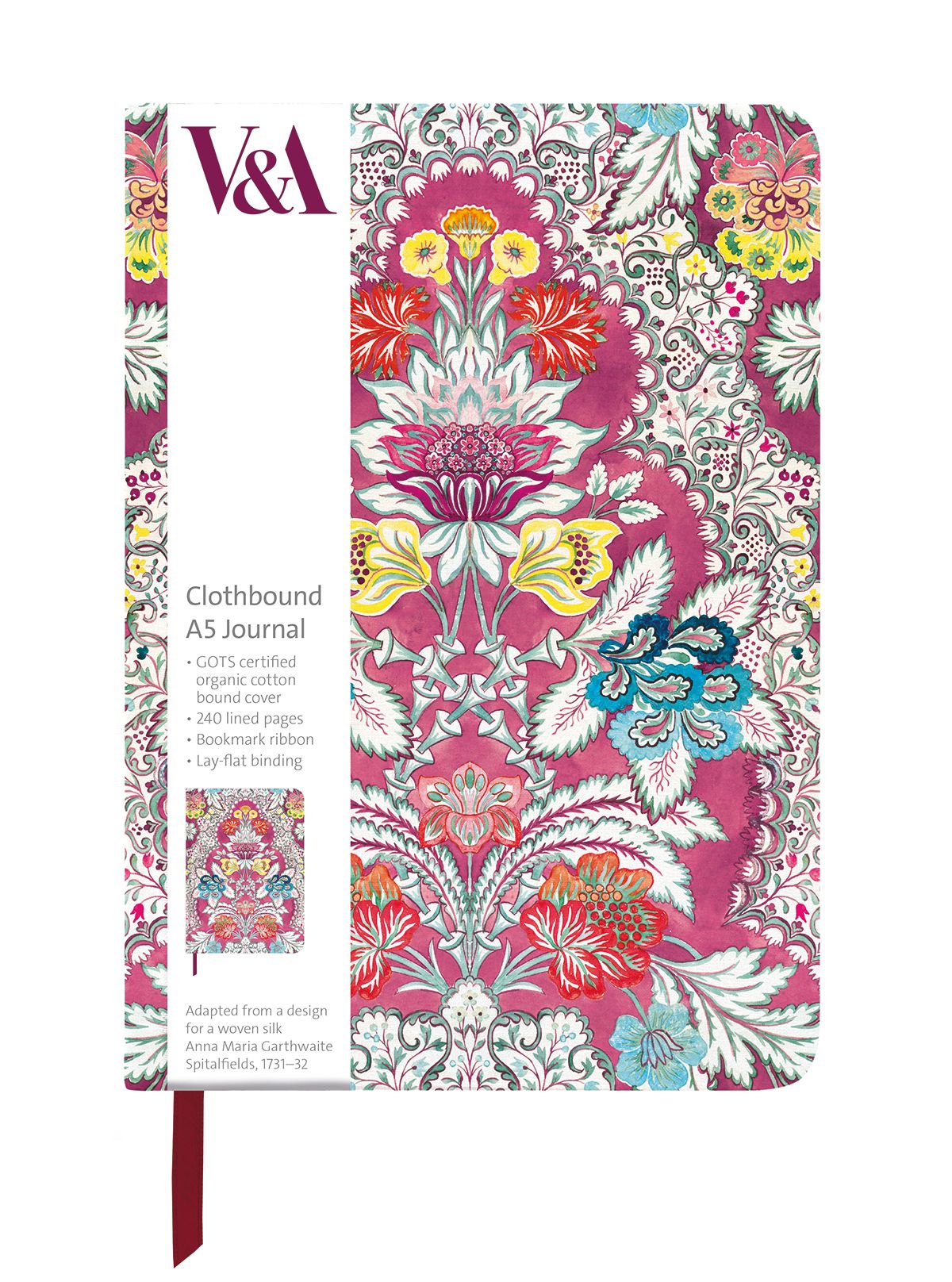 V&A Roccoco A5 Clothbound Journal - Bee's Emporium