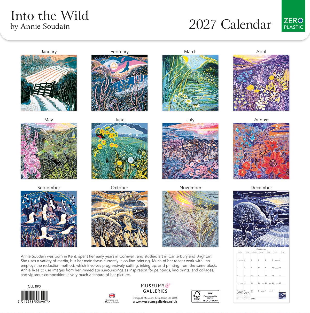 Into the Wild by Annie Soudain 2027 Square Wall Calendar