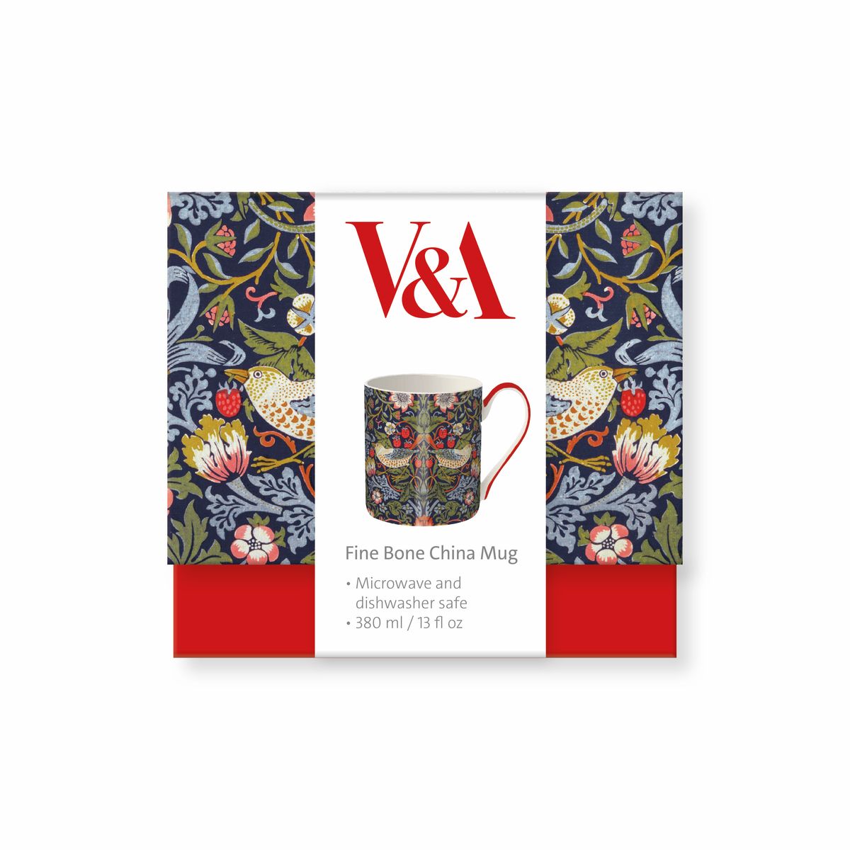 V&A William Morris Strawberry Thief Fine Bone China Mug - Bee's Emporium