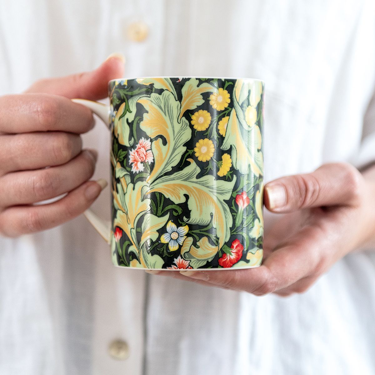 V&A Leicester Wallpaper Fine Bone China Mug - Bee's Emporium