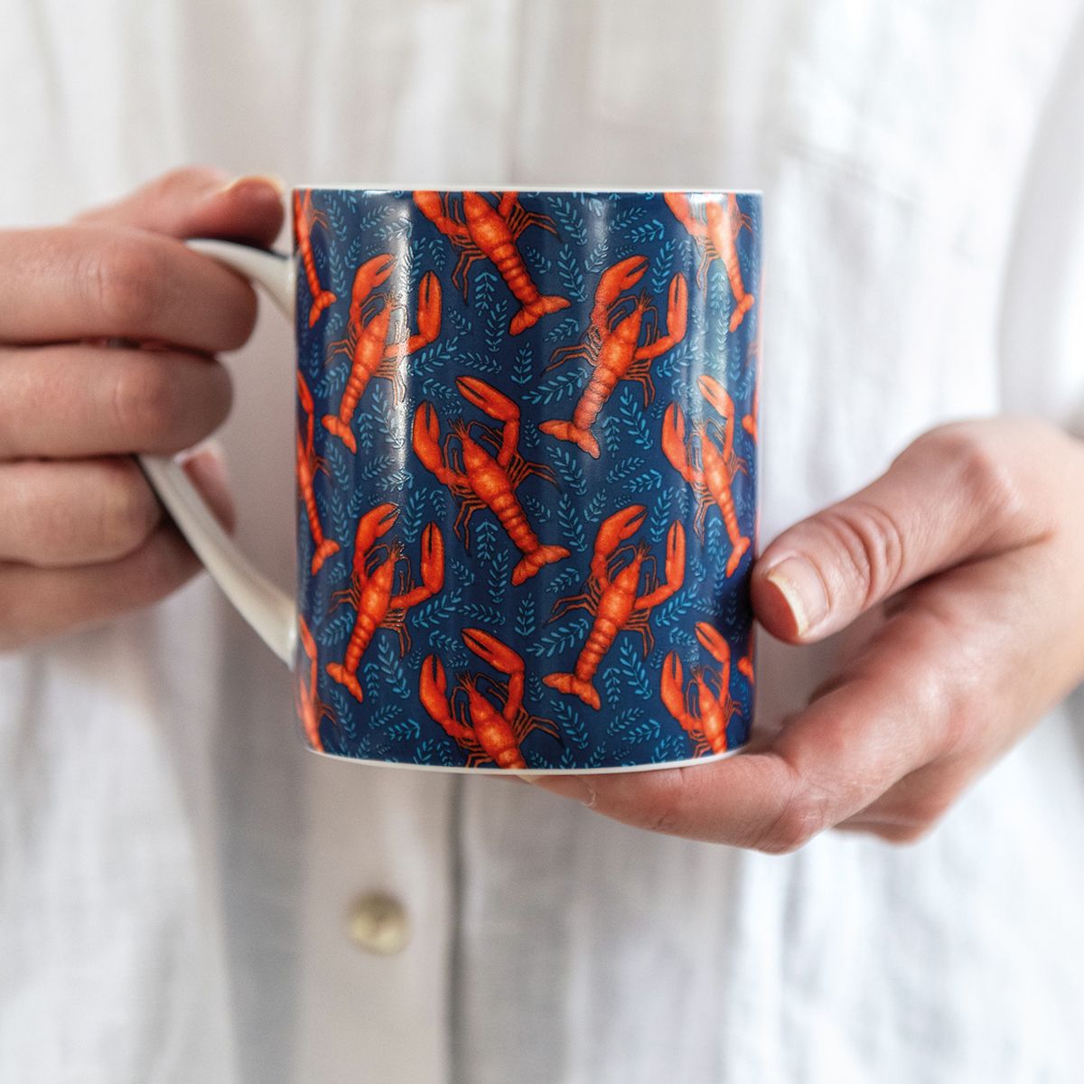 Catherine Rowe Lobsters Fine Bone China Mug - Bee's Emporium