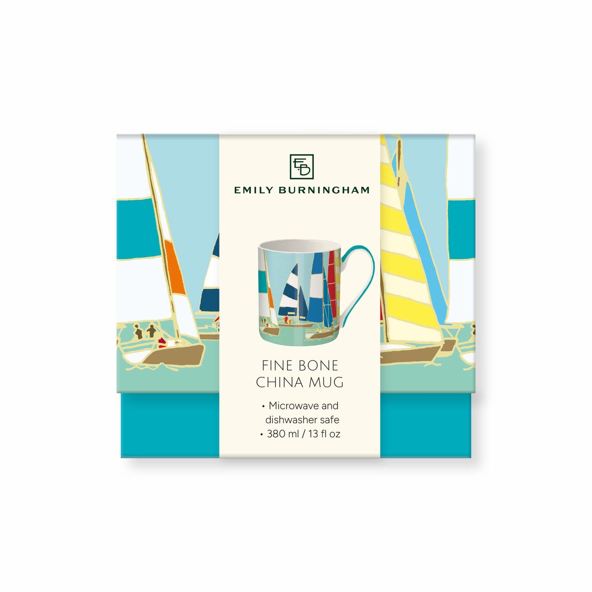 Emily Burningham Yacht Racing Fine Bone China Mug - Bee's Emporium