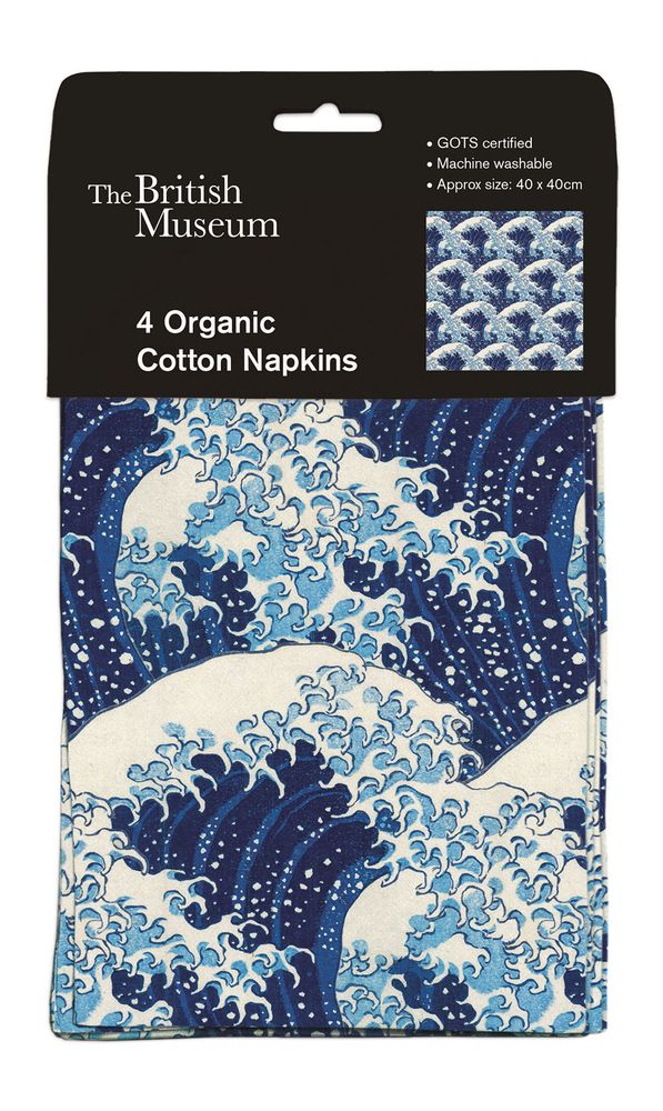 The British Museum The Great Wave Pack of 4 Organic Cotton Napkins