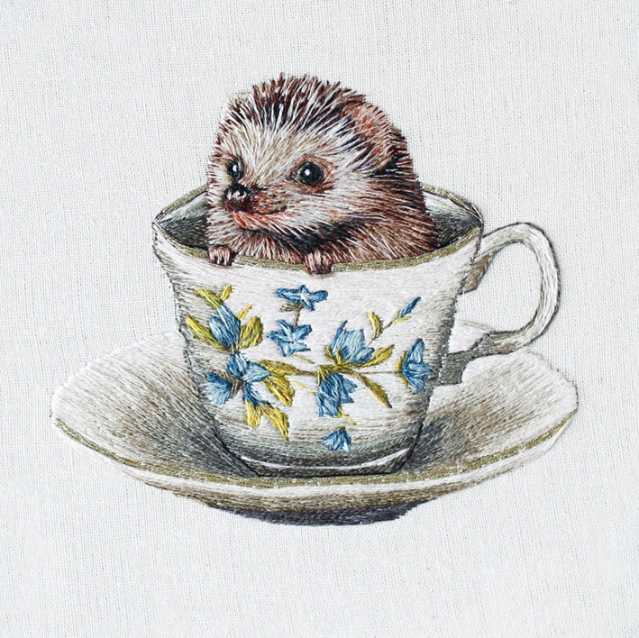 Emillie Ferris Embroidered Animals 8 Square Notecards Wallet - Bee's Emporium