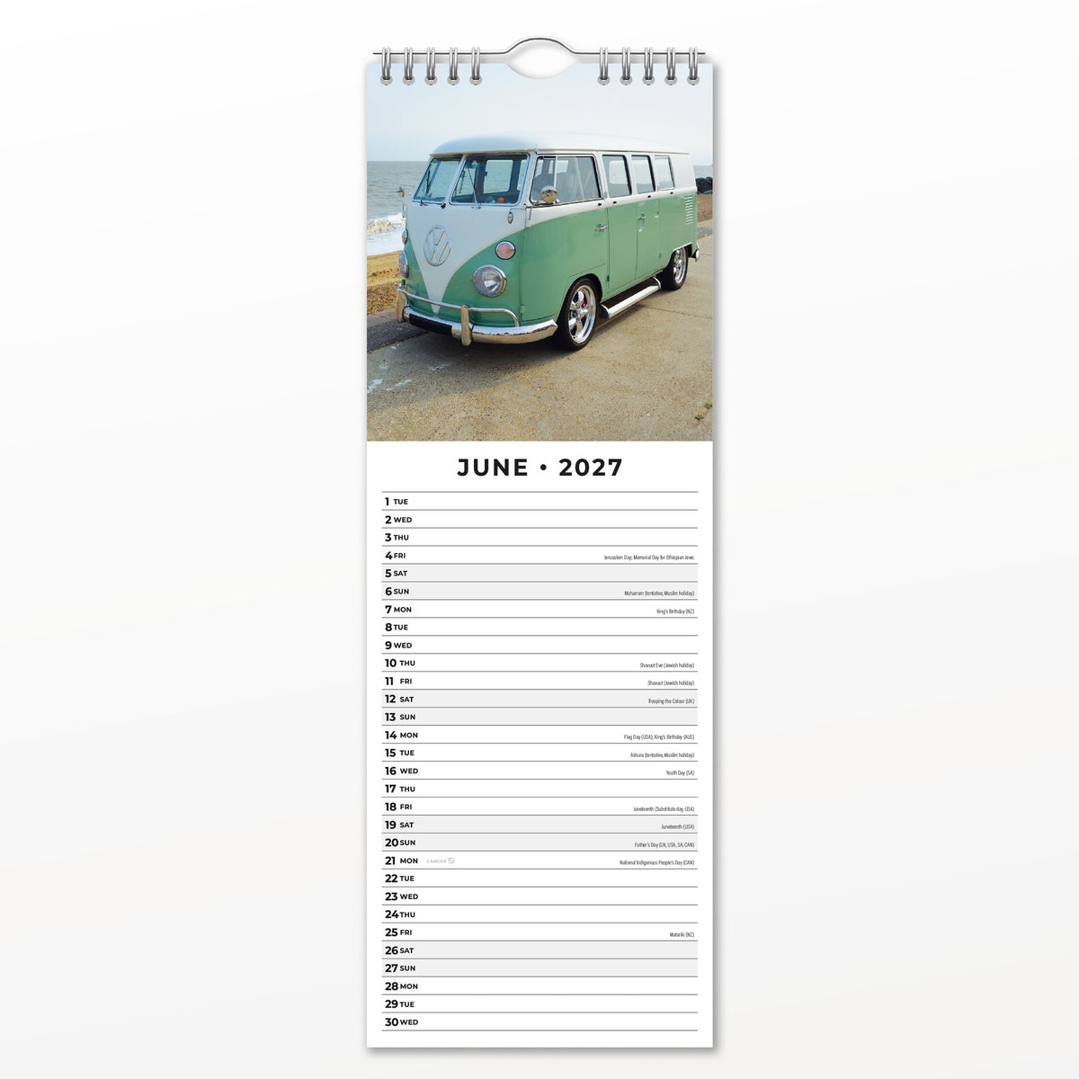 Camper Vans 2027 Slim Wall Calendar