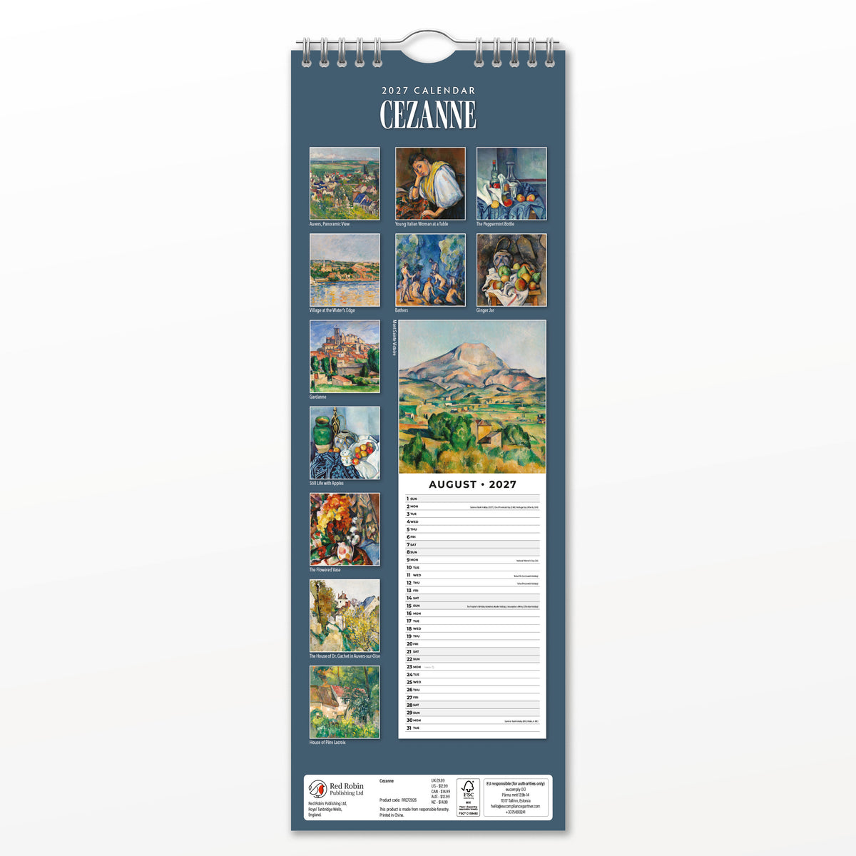 Cezanne 2027 Slim Wall Calendar