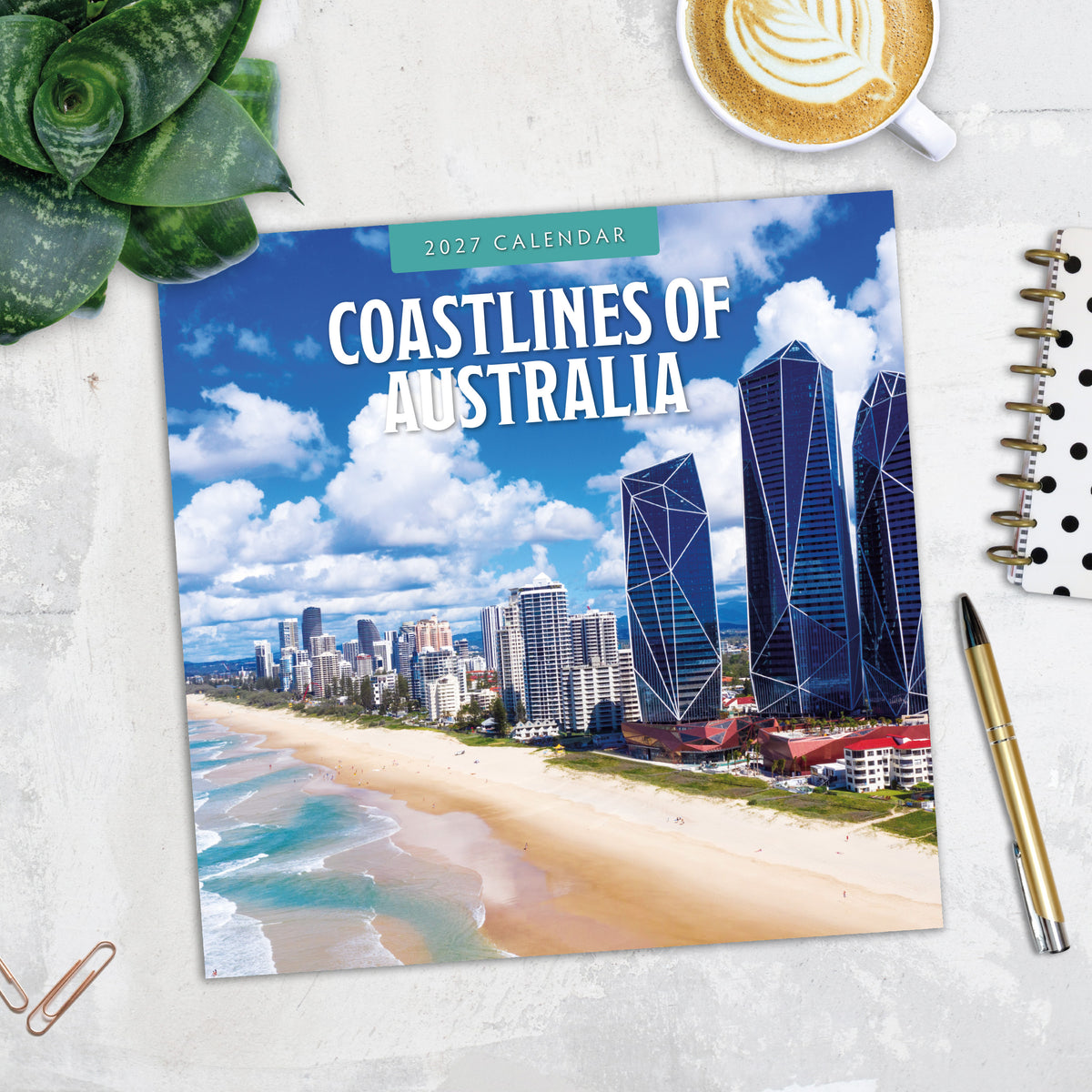 Coastlines of Australia 2027 Square Wall Calendar