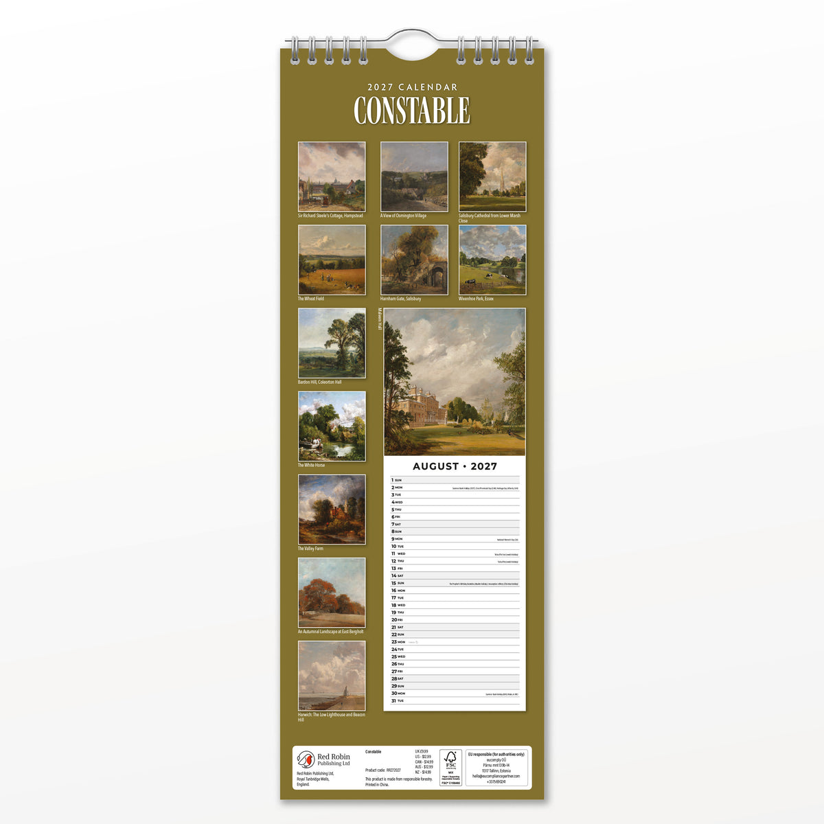 Constable 2027 Slim Wall Calendar