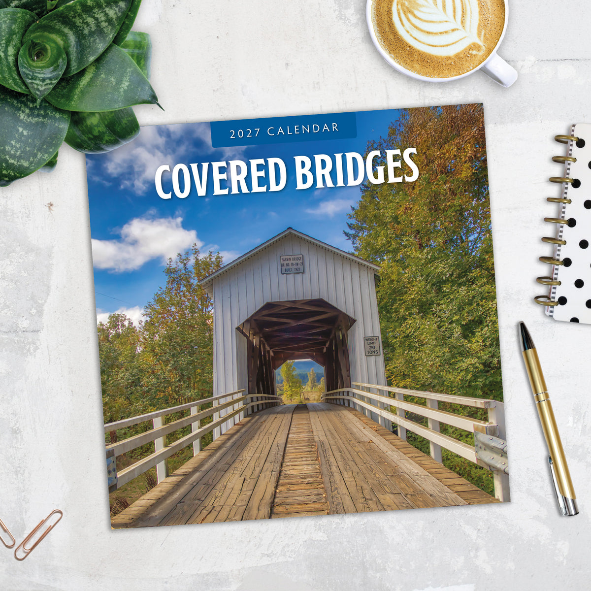 Covered Bridges 2027 Square Wall Calendar