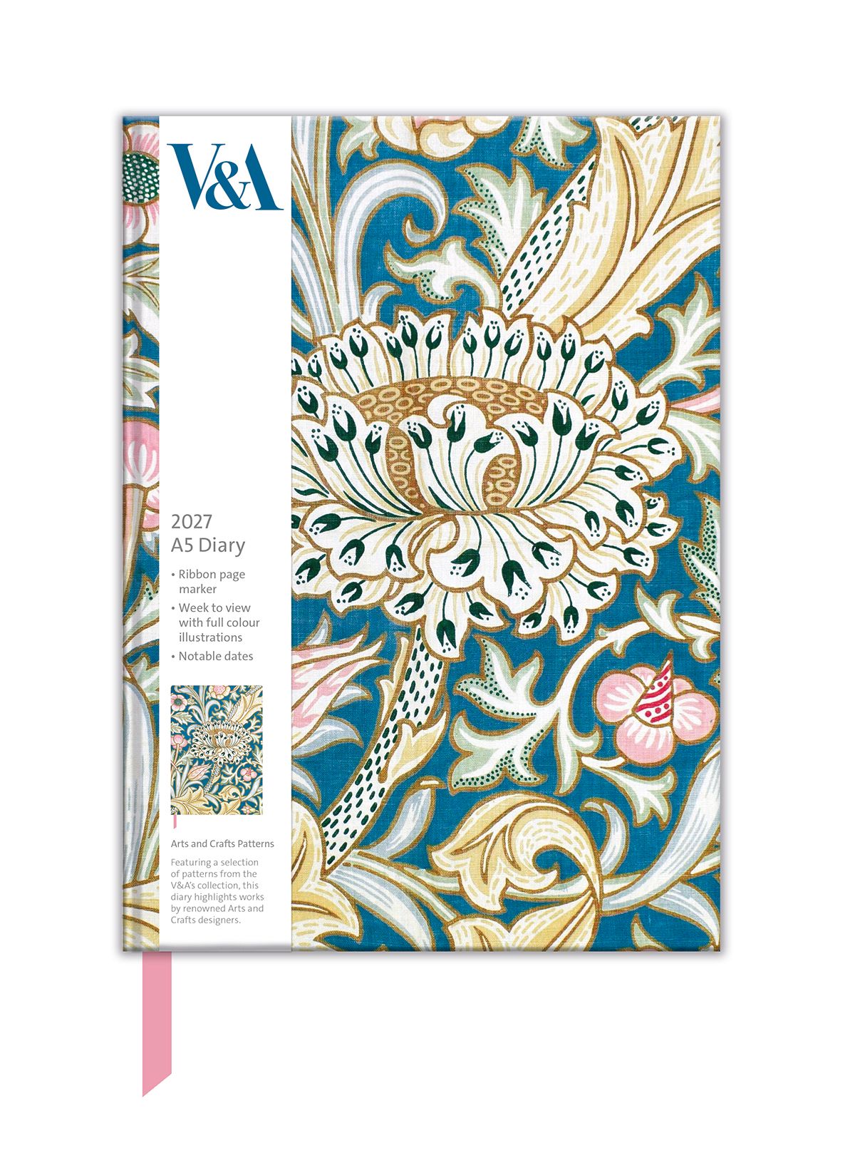 V&A Arts & Crafts Patterns 2027 A5 Diary