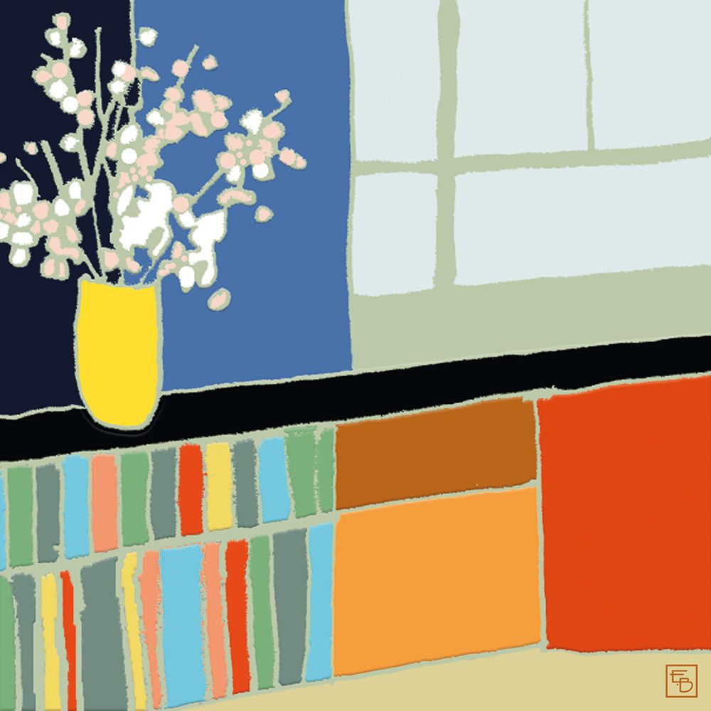 Blossom & Books by Emily Burningham Blank Greeting Card with Envelope - Bee's Emporium