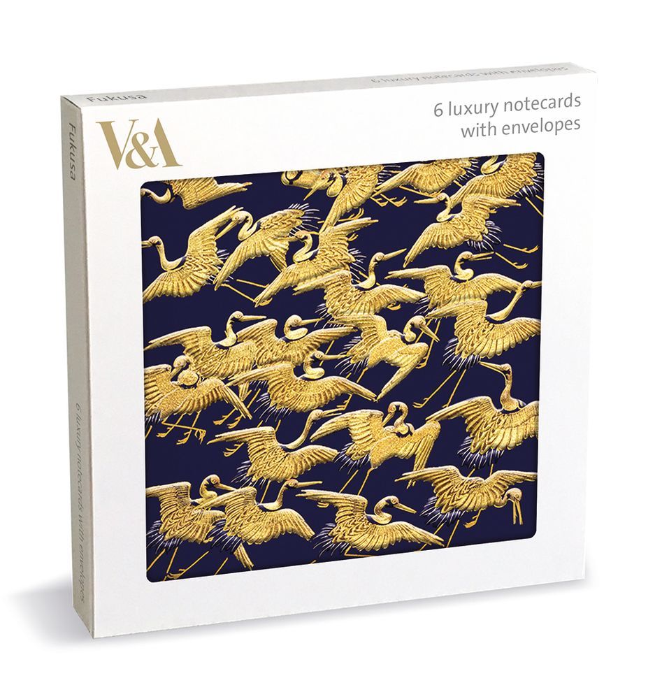 V&A Fukusa Birds 6 Luxury Square Notecards Wallet - Bee's Emporium