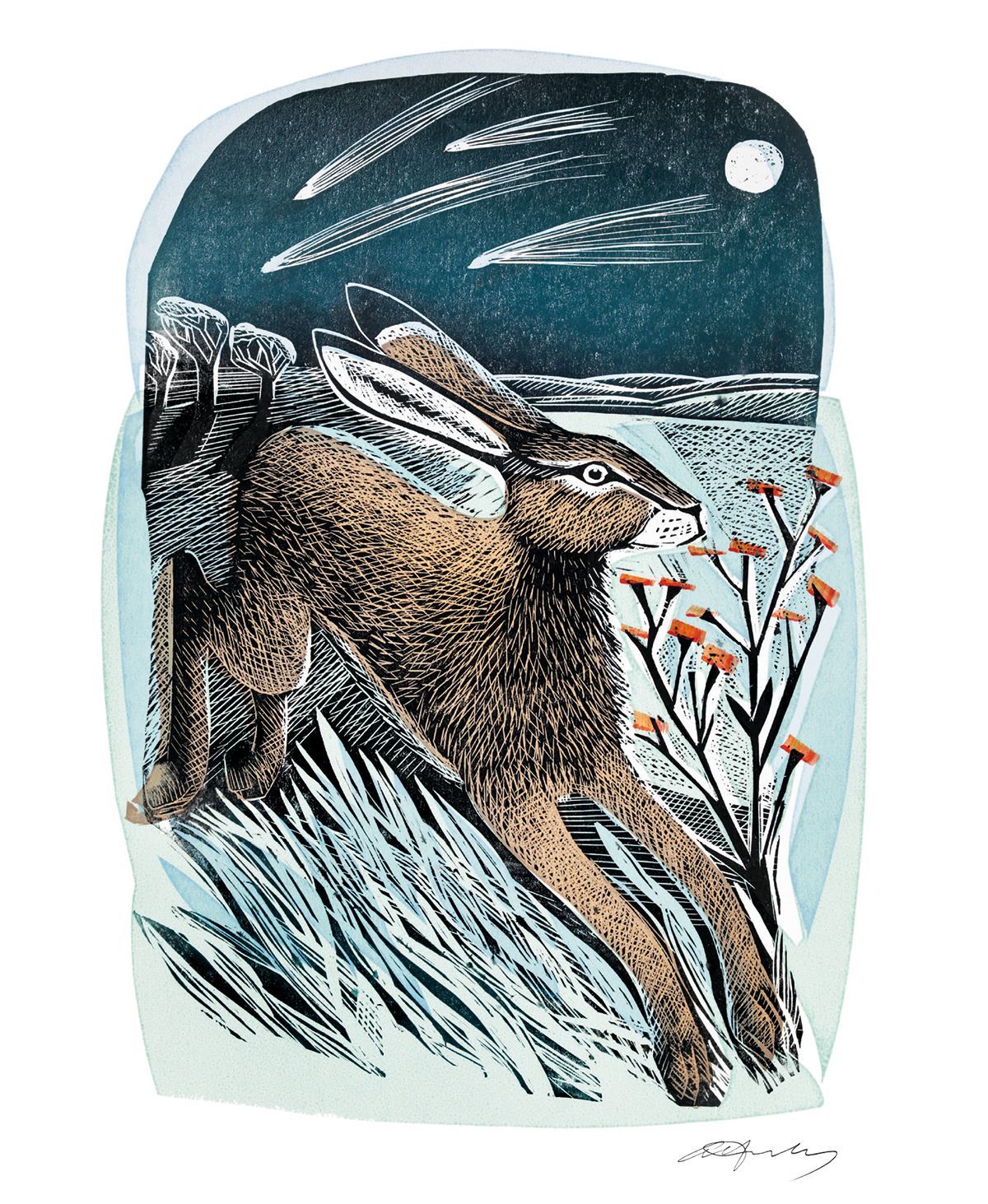 Angela Harding Wild Nights 8 Rectangle Notecards Wallet - Bee's Emporium