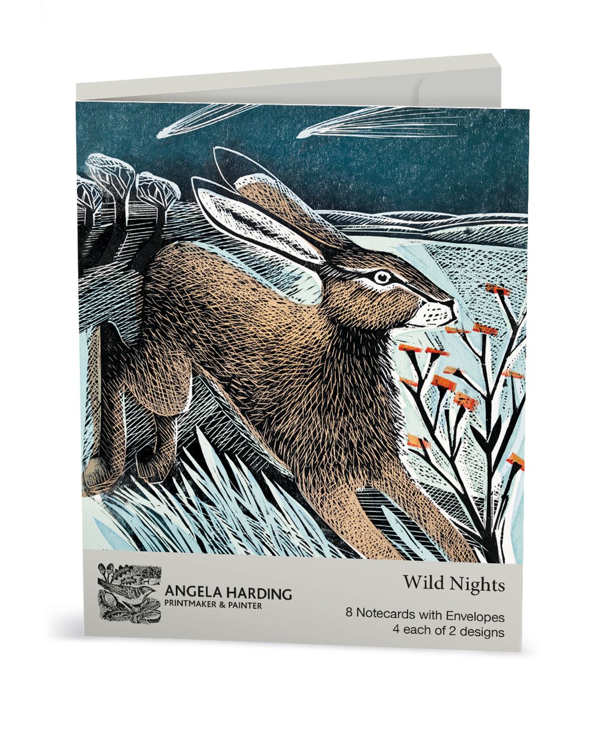 Angela Harding Wild Nights 8 Rectangle Notecards Wallet - Bee's Emporium
