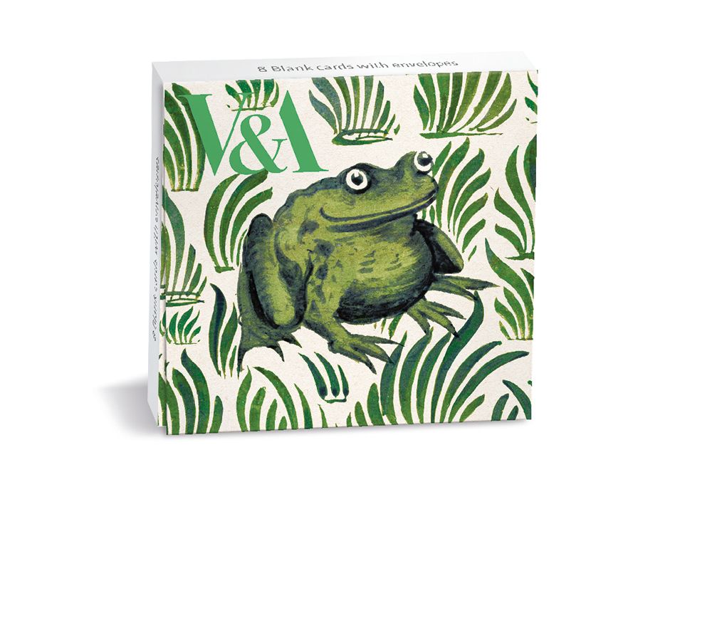 V&A William De Morgan Frog Tile 8 Mini Notecards Wallet - Bee's Emporium