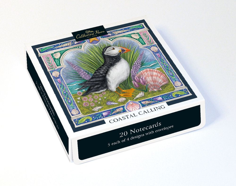 Catherine Rowe Coastal Calling Box of 20 Notecards with Envelopes - Bee's Emporium