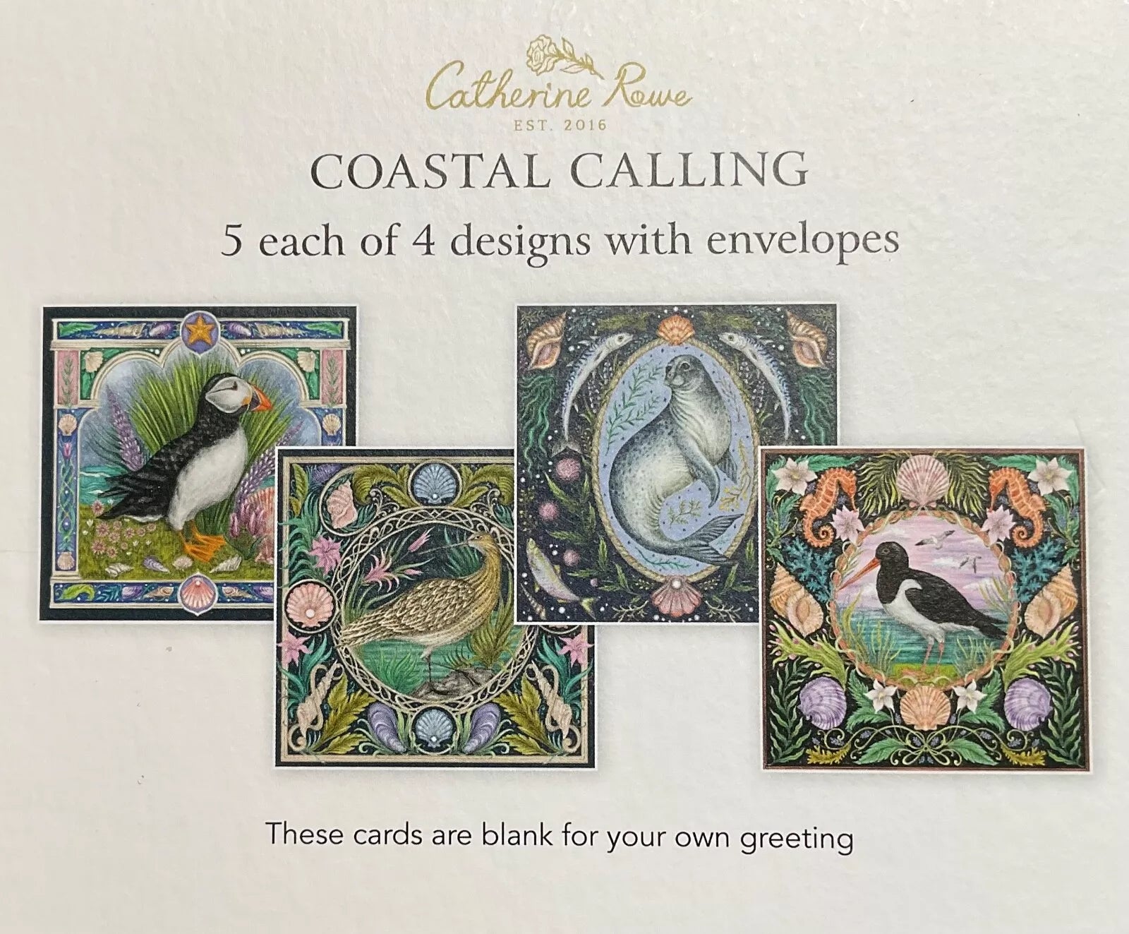 Catherine Rowe Coastal Calling Box of 20 Notecards with Envelopes - Bee's Emporium