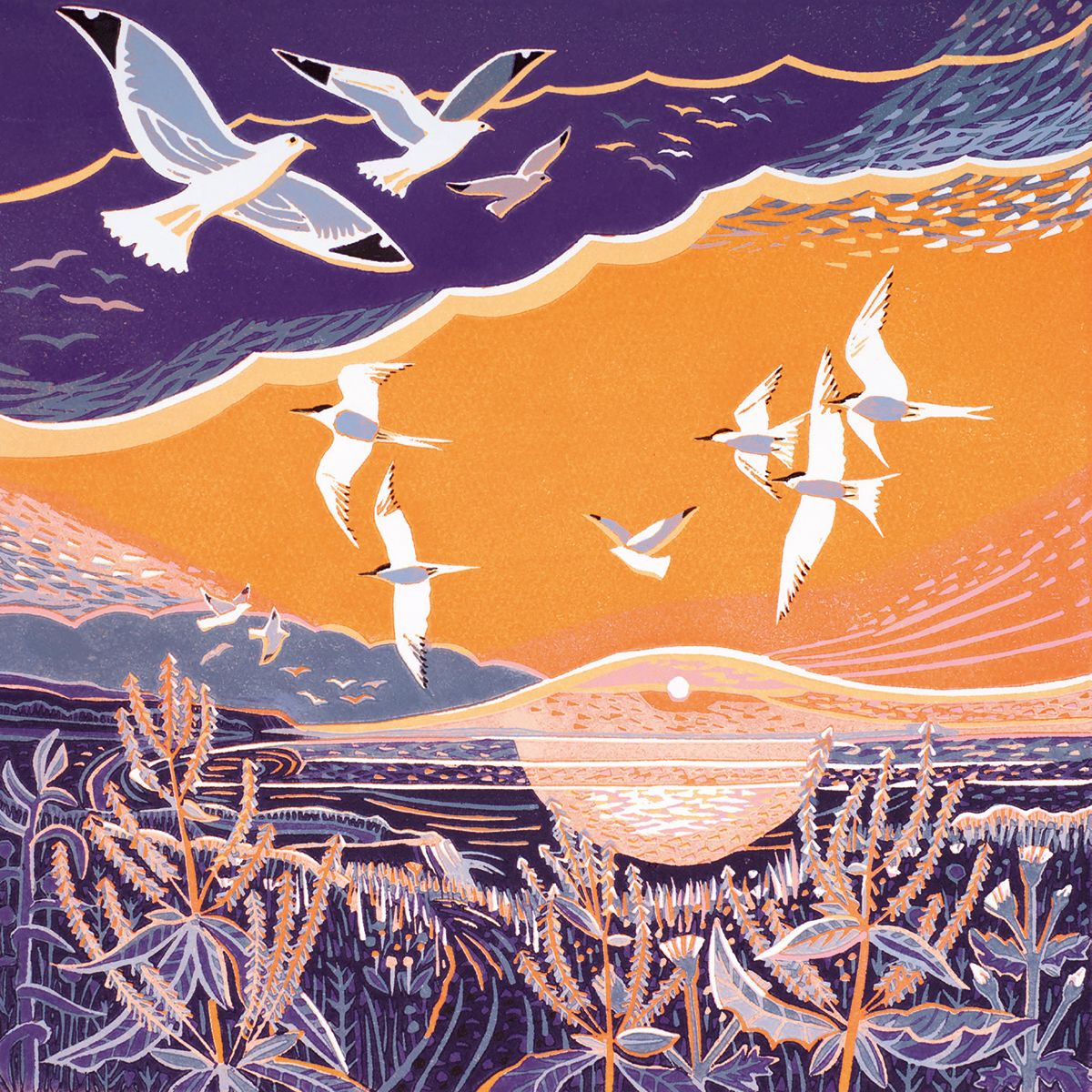 Linocut Landscapes by Annie Soudain Box of 20 Notecards with Envelopes - Bee's Emporium