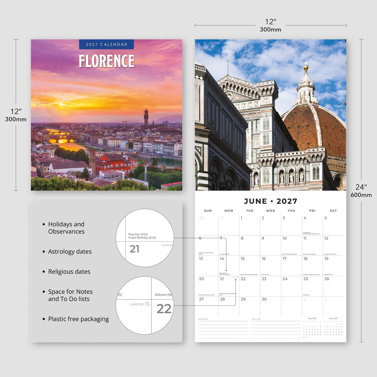Florence 2027 Square Wall Calendar