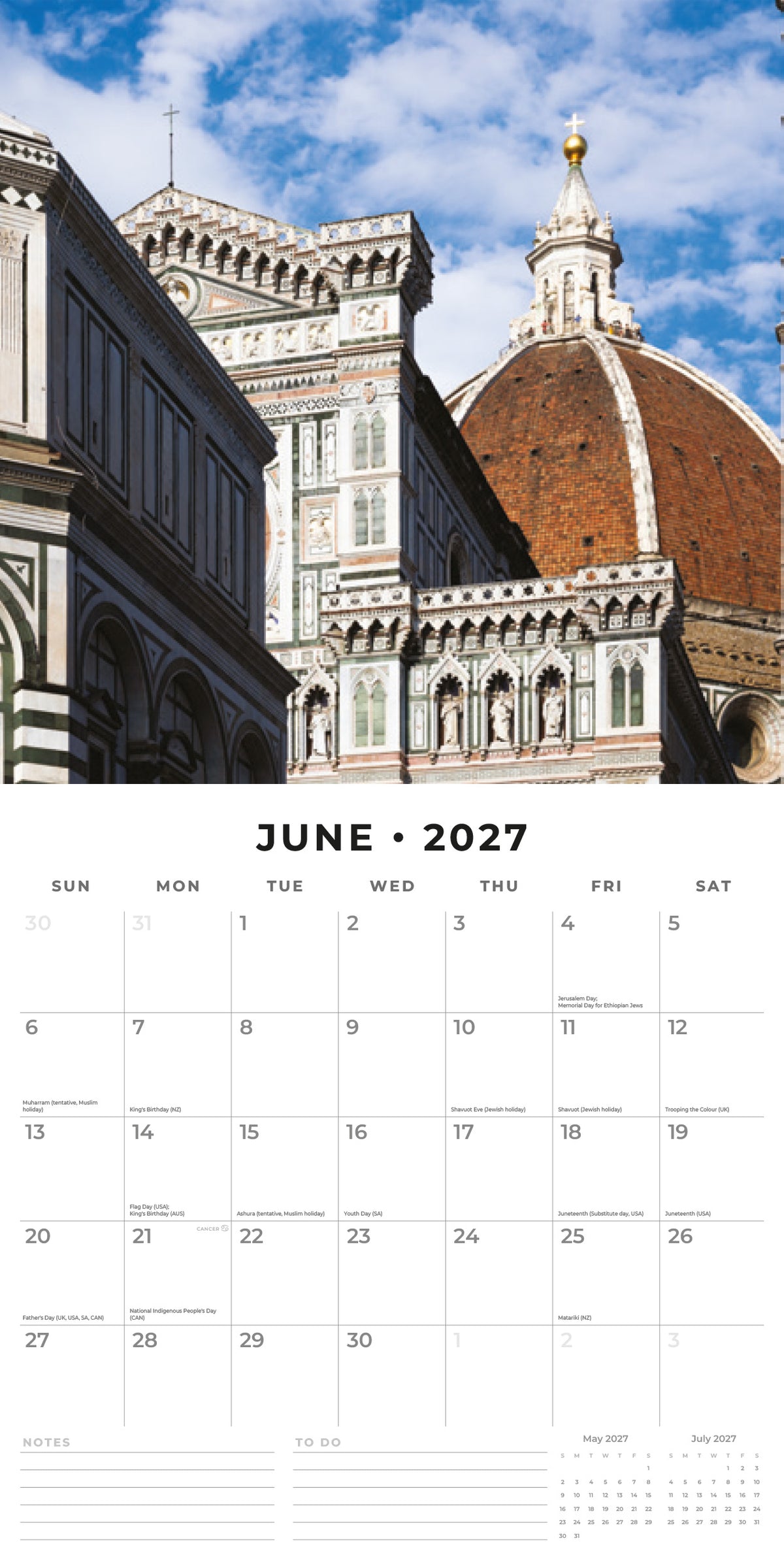Florence 2027 Square Wall Calendar