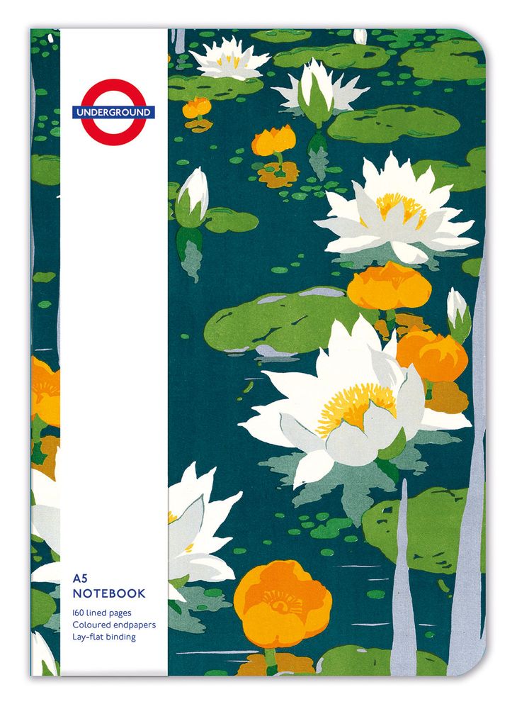 Transport for London Kew Garden Water Lilies A5 Notebook - Bee's Emporium