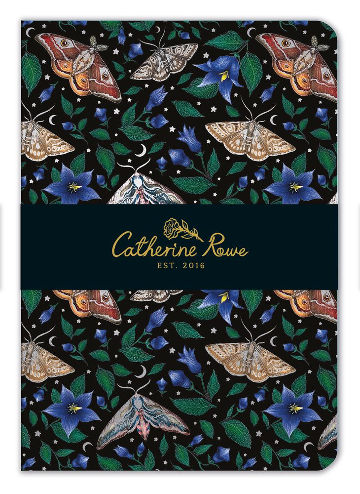 Catherine Rowe Moon Moths A5 Notebook - Bee's Emporium