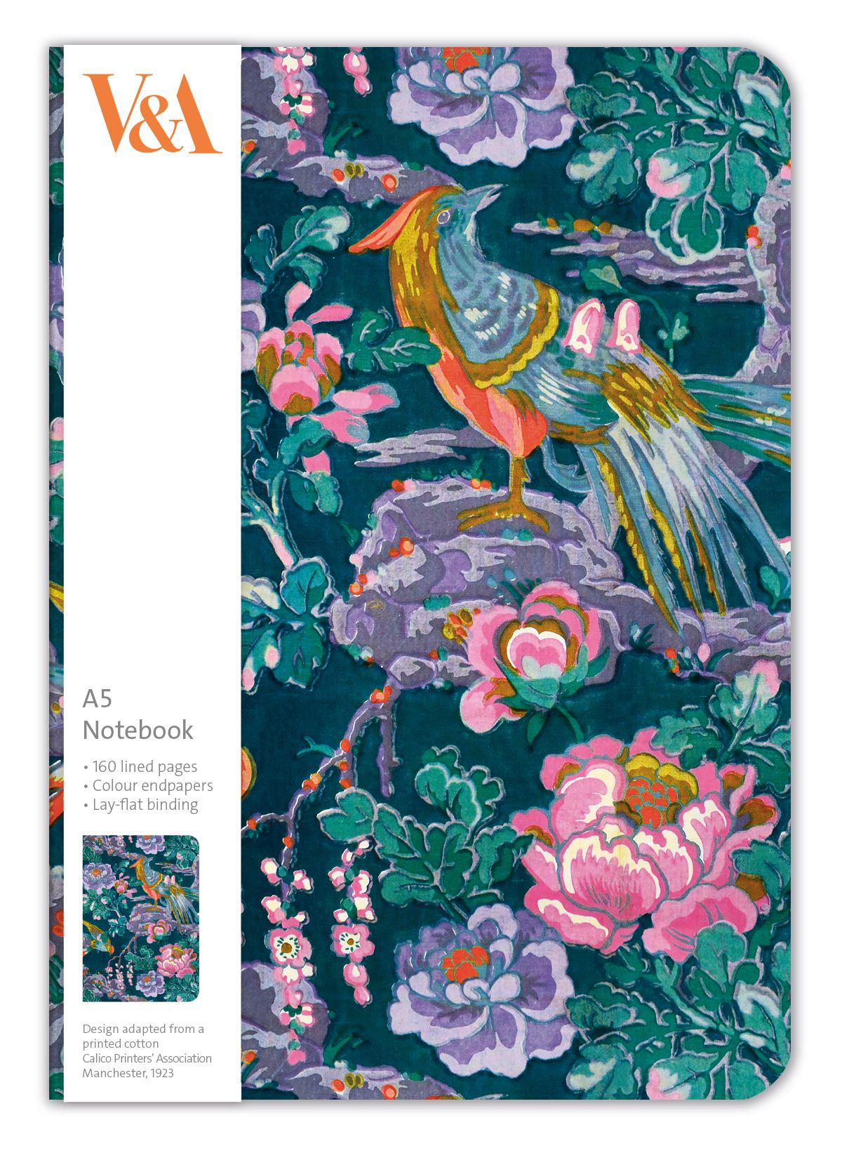 V&A Green Chinoiserie A5 Notebook - Bee's Emporium