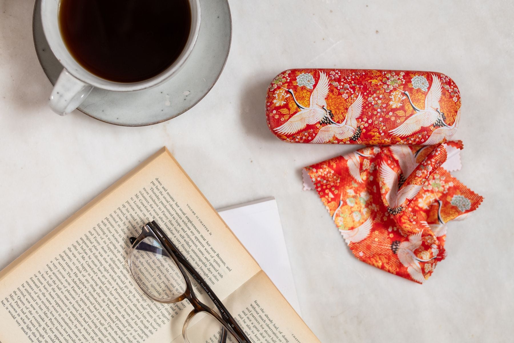 V&A Kimono Cranes Glasses Case - Bee's Emporium