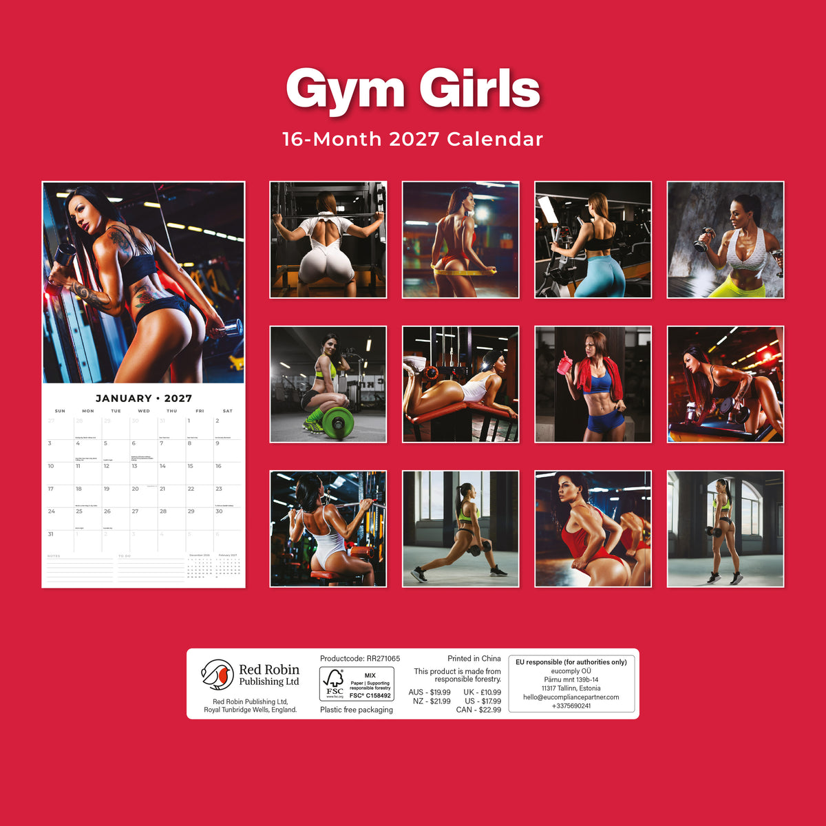 Gym Girls 2027 Square Wall Calendar