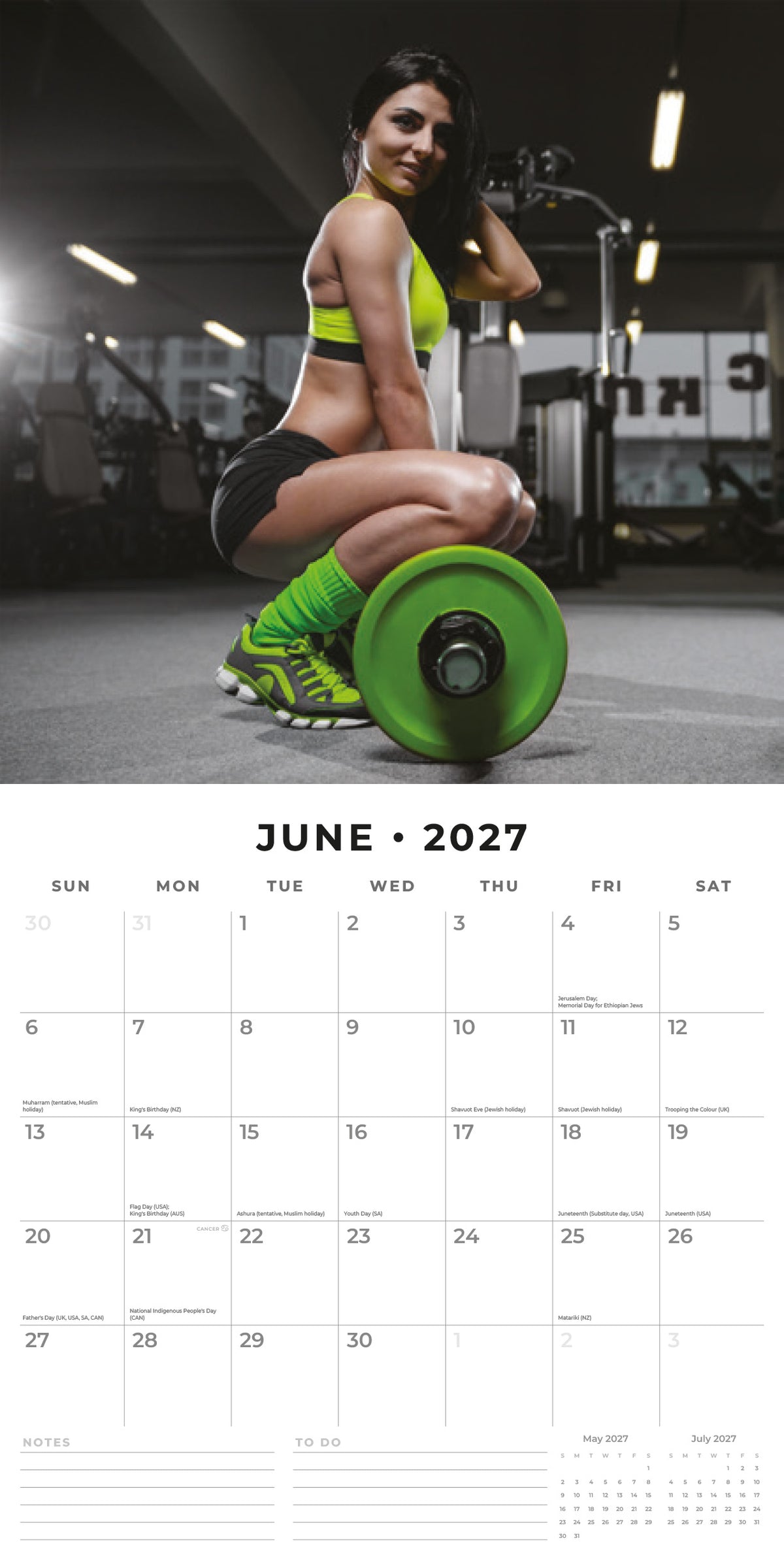 Gym Girls 2027 Square Wall Calendar